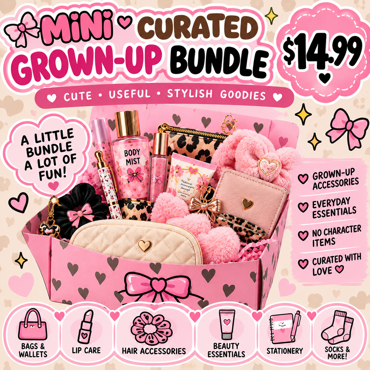 👜 Mini Curated Grown-Up Bundle — adult/non-character items-*No packaging video *